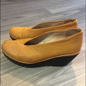 Fly London Mustard Yellow Wedges